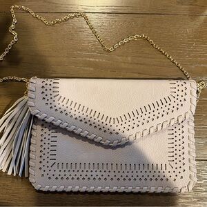 Elegant Cream Handbag with Gold Chain